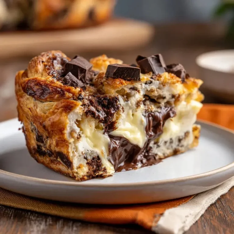 Decadent Gooey Chocolate Cream Cheese Bread Pudding