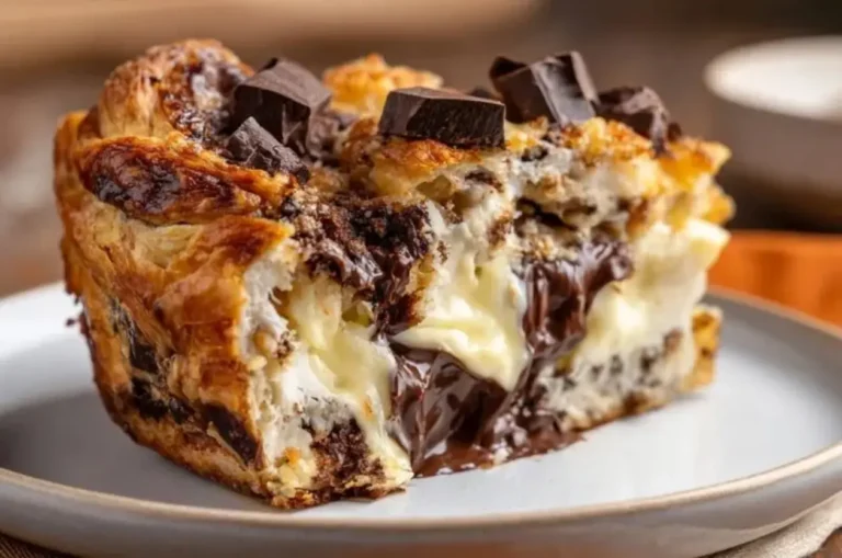 Decadent Gooey Chocolate Cream Cheese Bread Pudding