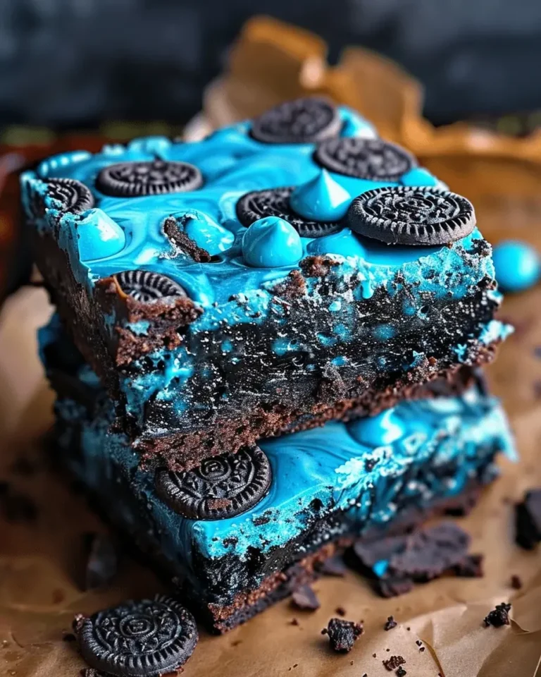 Blue Velvet Oreo Brownies