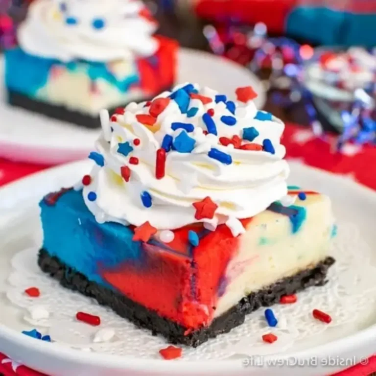 Red, White and Blue Cheesecake Bars