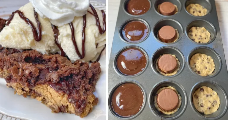 Peanut Butter Cup Stuffed Brookies
