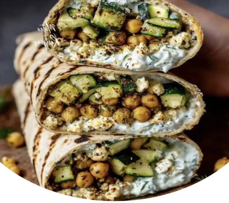 Grilled Zucchini & Feta Chickpea Wrap with Herbed Yogurt | Mateo Recipes