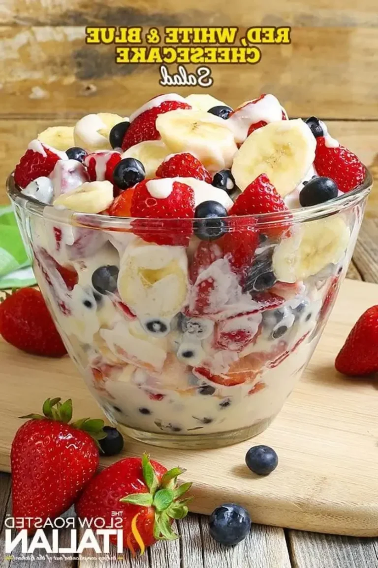 Red, White and Blue Cheesecake Salad