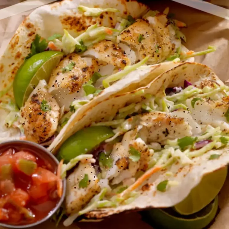 Easy Grilled Fish Tacos & Cilantro-Lime Cream A Fiesta!