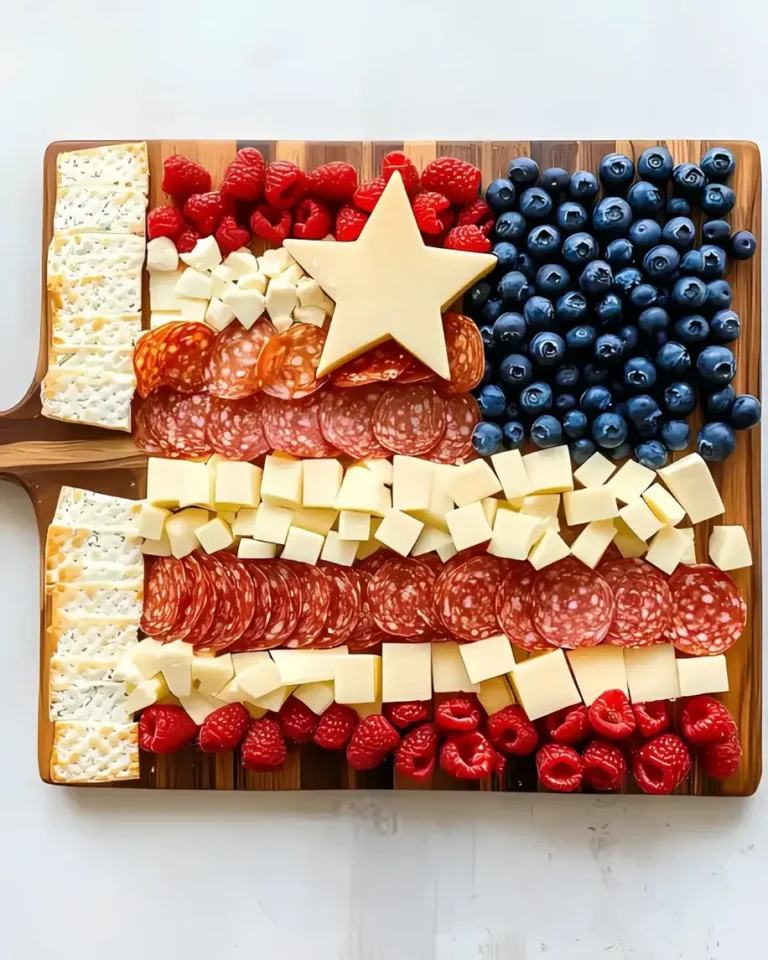 Easy American Flag Charcuterie Board for Parties