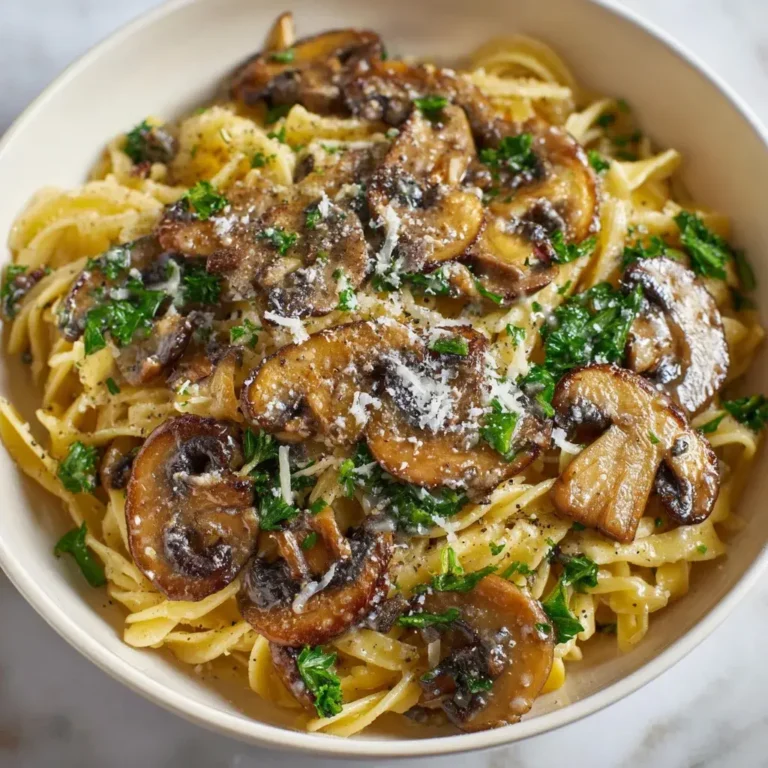 Creamy Garlic Mushroom Pasta Recipe