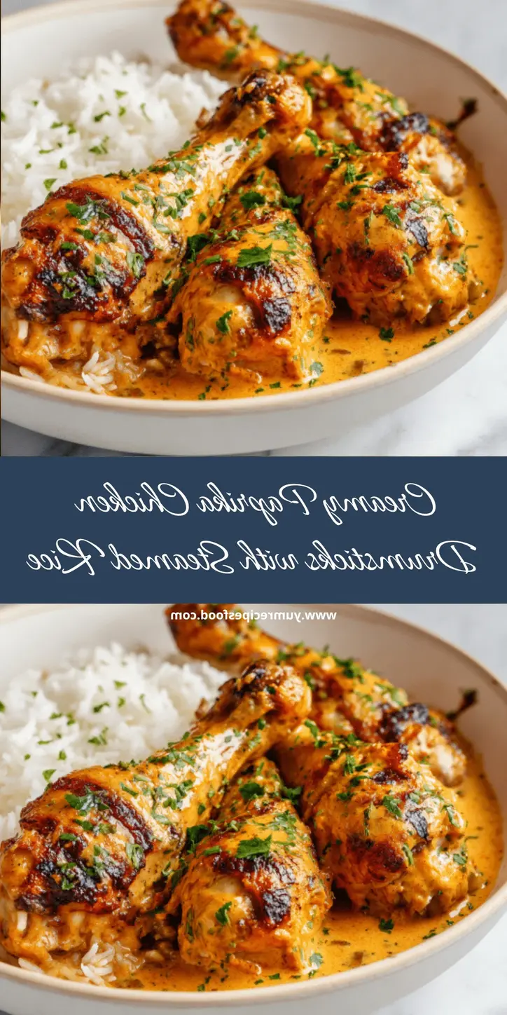 Creamy Paprika Chicken Drumsticks with Steamed Rice