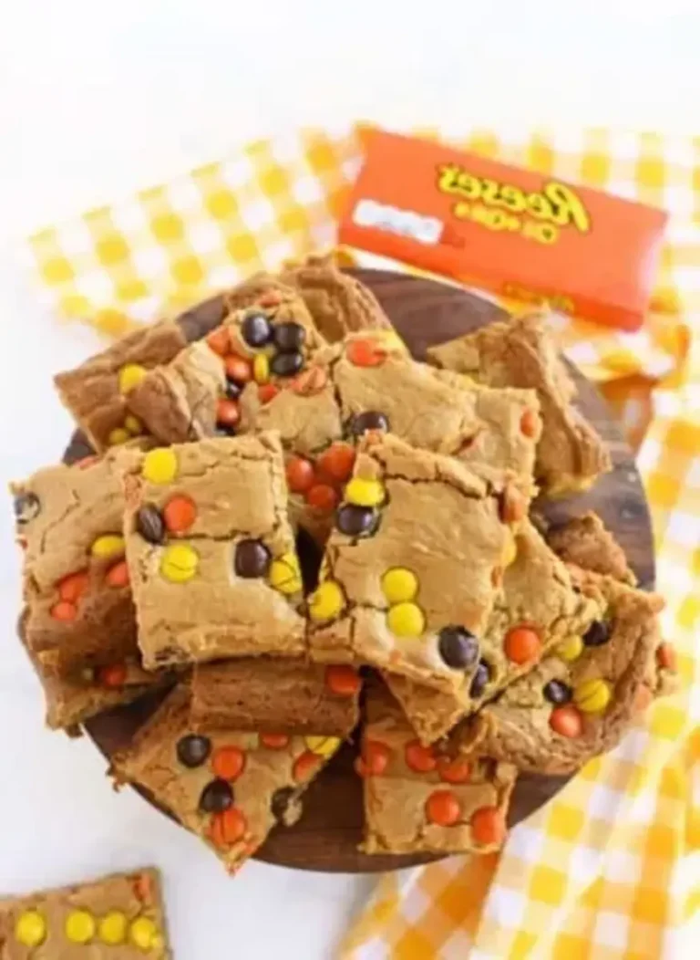 Chewy REESE’S PIECES Peanut Butter Brownies