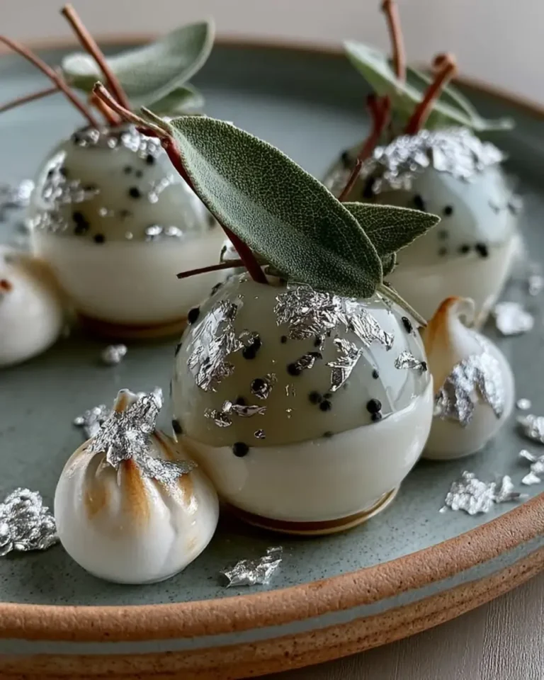 Stunning Silver Sage and Pear Pebble Mousse Bombs