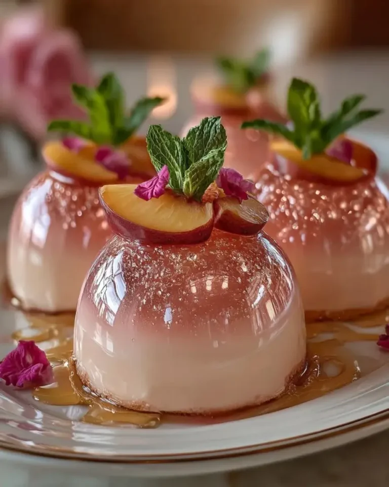 Peach Vanilla Champagne Domes with Rosé Mirror Glaze