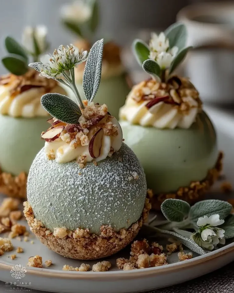 Stunning Silver Sage Pear Pebble Mousse Bombs Recipe