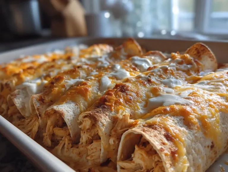 38g Protein Chicken Enchiladas with Dreamy White Sauce