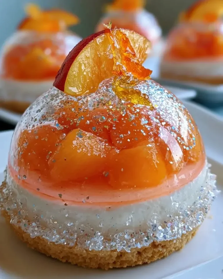 Easy Peach Bellini Crystal Domes with Citrus Burst