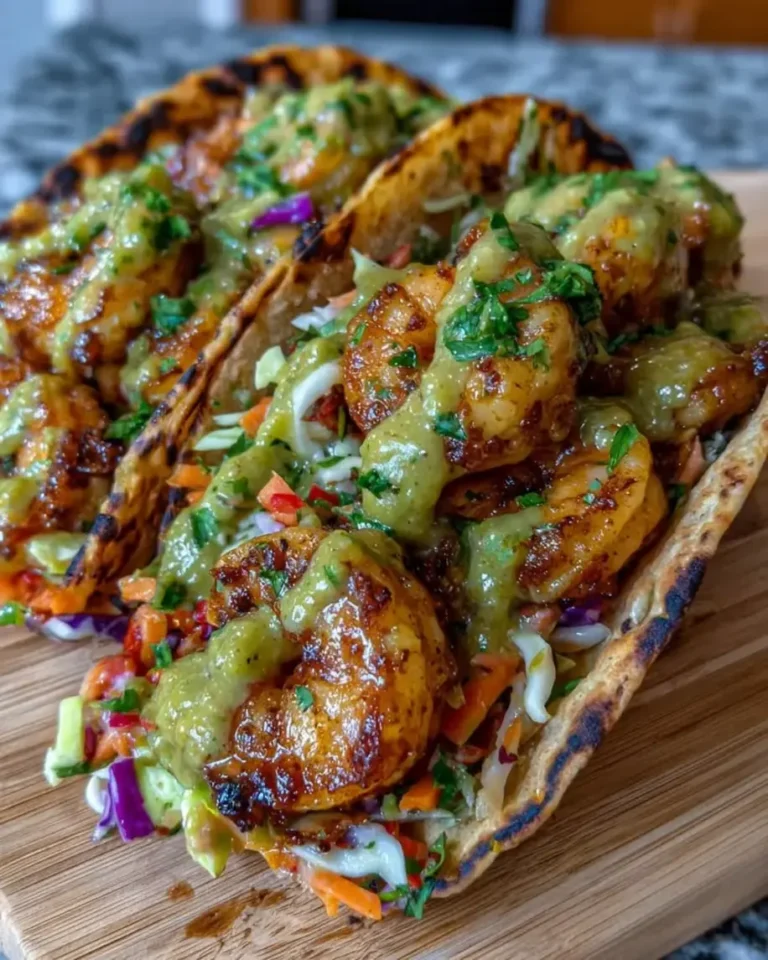 Crispy Low-Carb Shrimp & Slaw Bites with Avocado Sauce