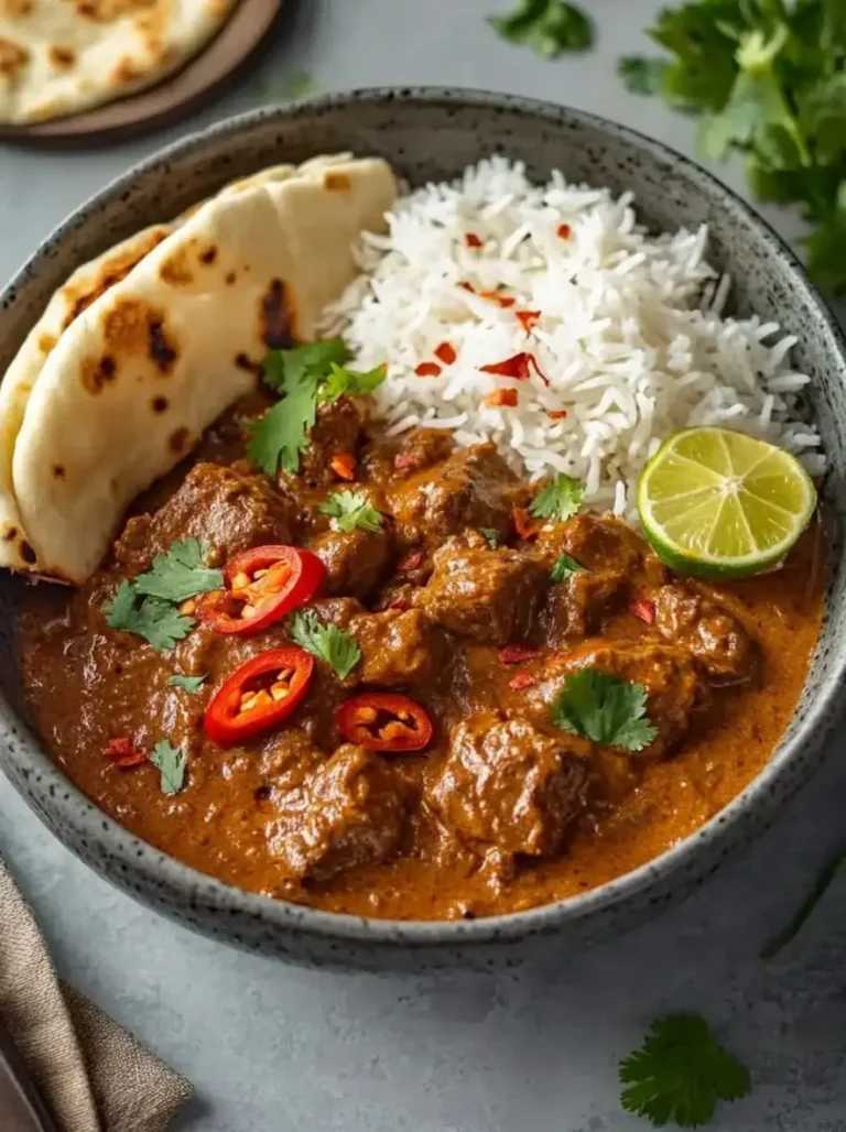 Slow-Cooked Coconut Beef Curry with Roasted Sweet Potato