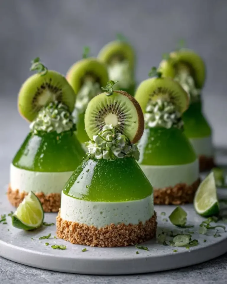 Emerald Kiwi Lime Cheesecake Pyramids with Crystal Glaze