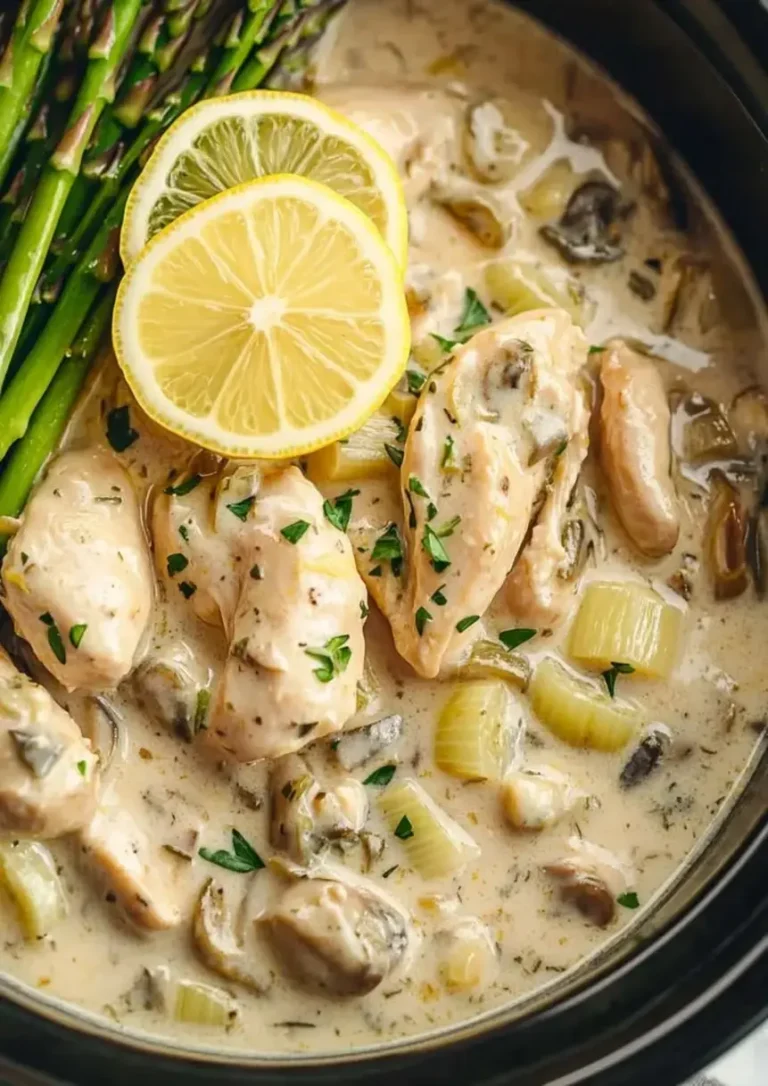 Creamy Lemon Tarragon Chicken with Leeks & Asparagus