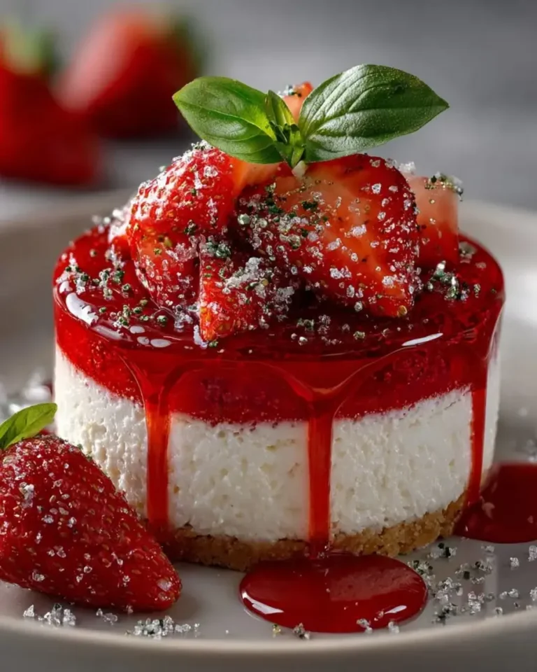 Strawberry Basil Scarlet Prism Jewels No-Bake Dessert