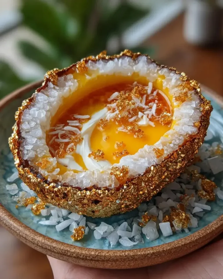 Stunning Mango Coconut Gold Geodes