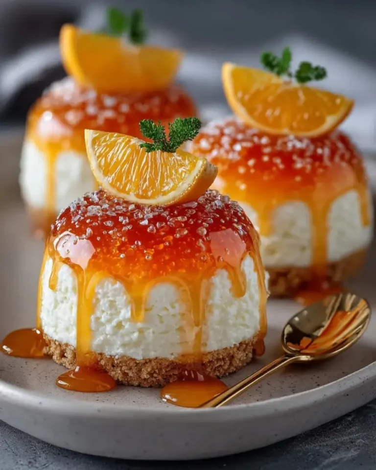 Citrus Burst Diamond Cheesecake Domes with Mirror Glaze