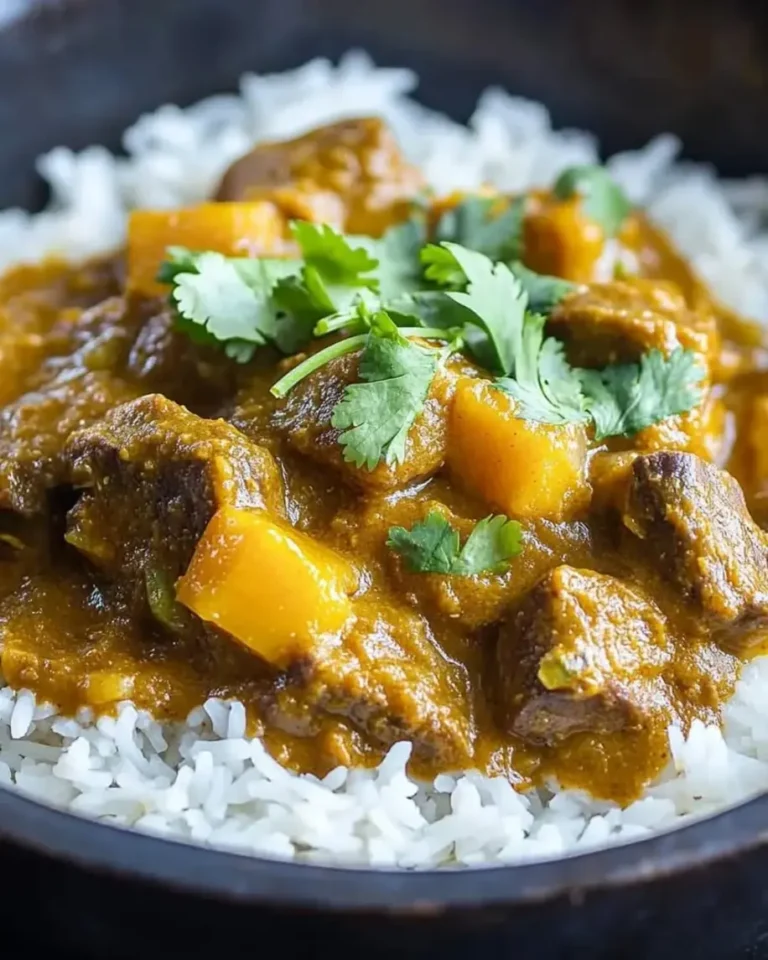 Slow-Cooked Mango Lamb Bhuna Curry with Basmati Rice