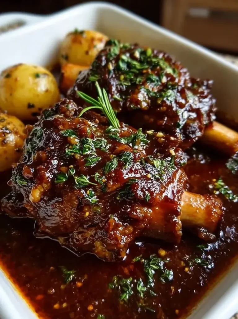 Fall-Off-The-Bone Lamb Shanks Braised in Red Wine