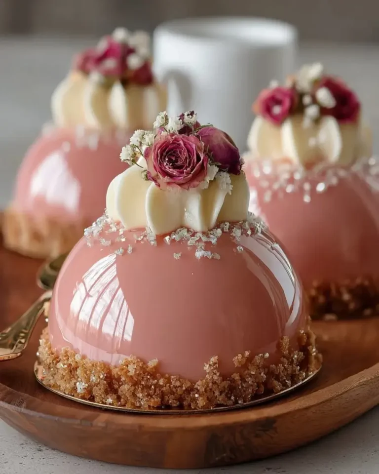 Stunning Vanilla Rose Mirror Glaze Dream Domes Recipe