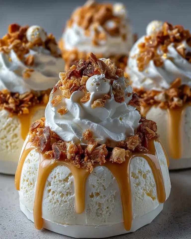 Best Vanilla Ice Cream Mirror Domes with Crunch Core