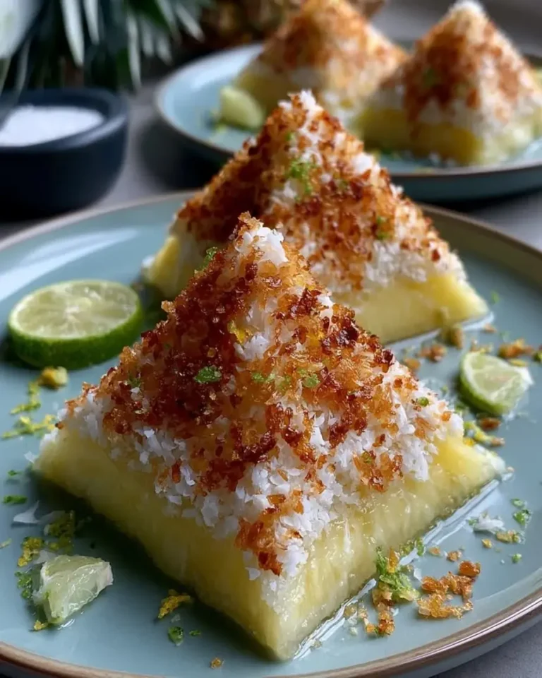 Stunning Diamond Crystallized Coconut Pineapple Pyramids