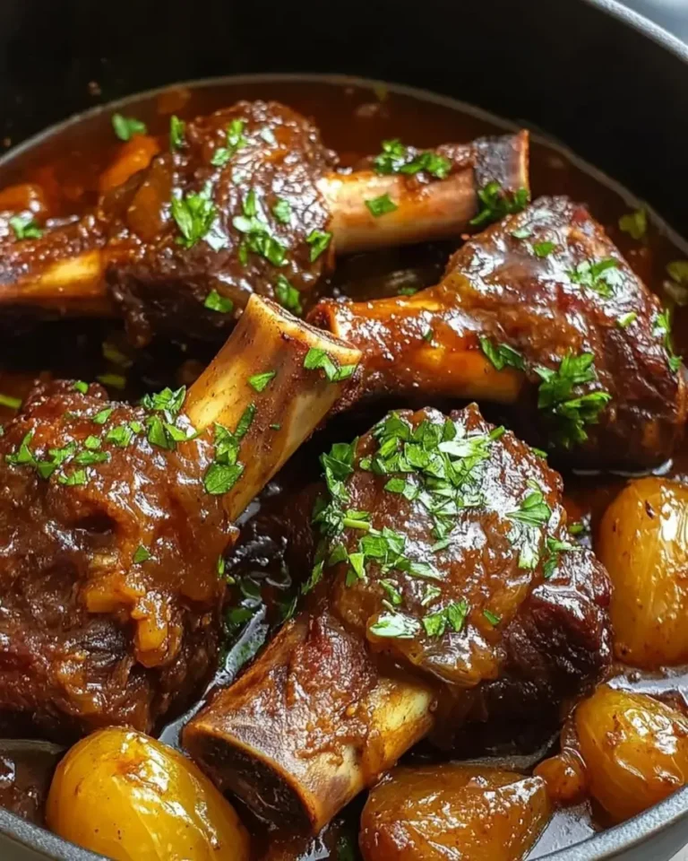 Tender Slow-Braised Lamb Shanks in Red Wine Gravy