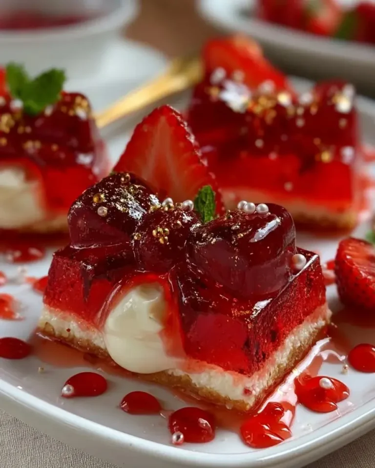 Ruby Strawberry Jewel Bows with Whipped Cheesecake Center