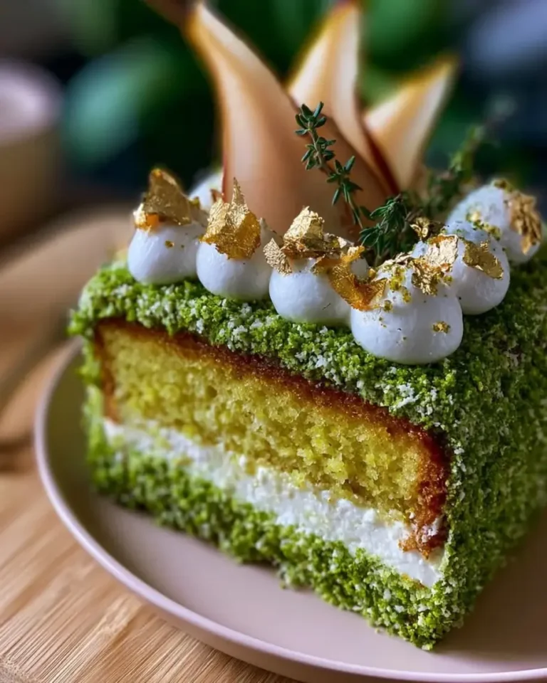 Honey Pear Moss Cakes – Whimsical Honey Mascarpone Cake