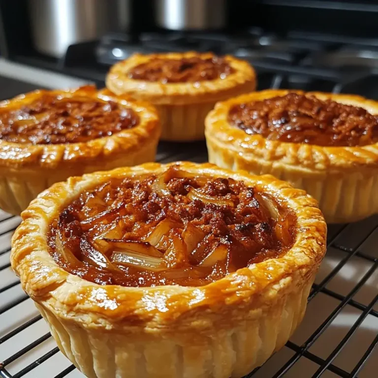 Golden Rustic Lamb Pies with Caramelized Onions