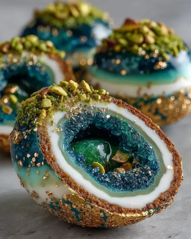 Stunning Emerald Pistachio White Chocolate Geodes Recipe