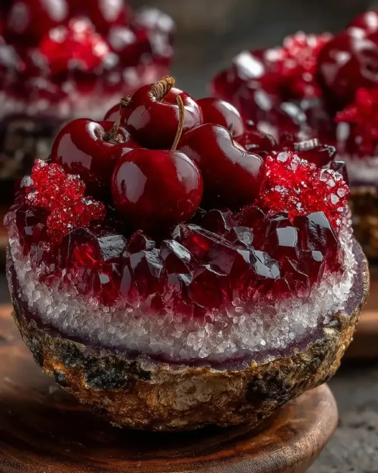 Ruby Cherry Geode Desserts Recipe with Fresh Cherries
