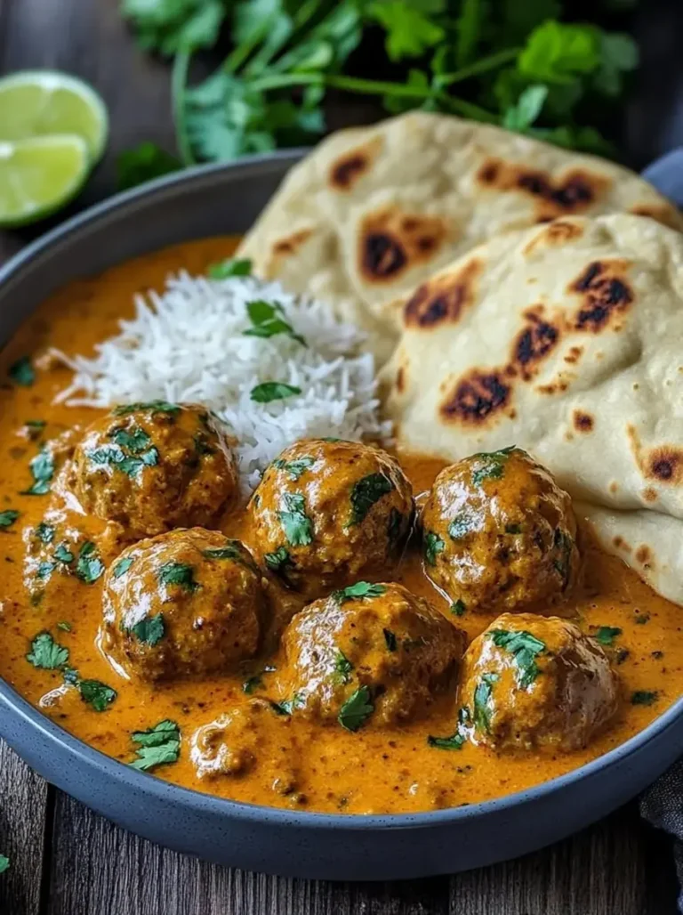 Tender Spiced Chicken Meatballs in Creamy Curry Sauce