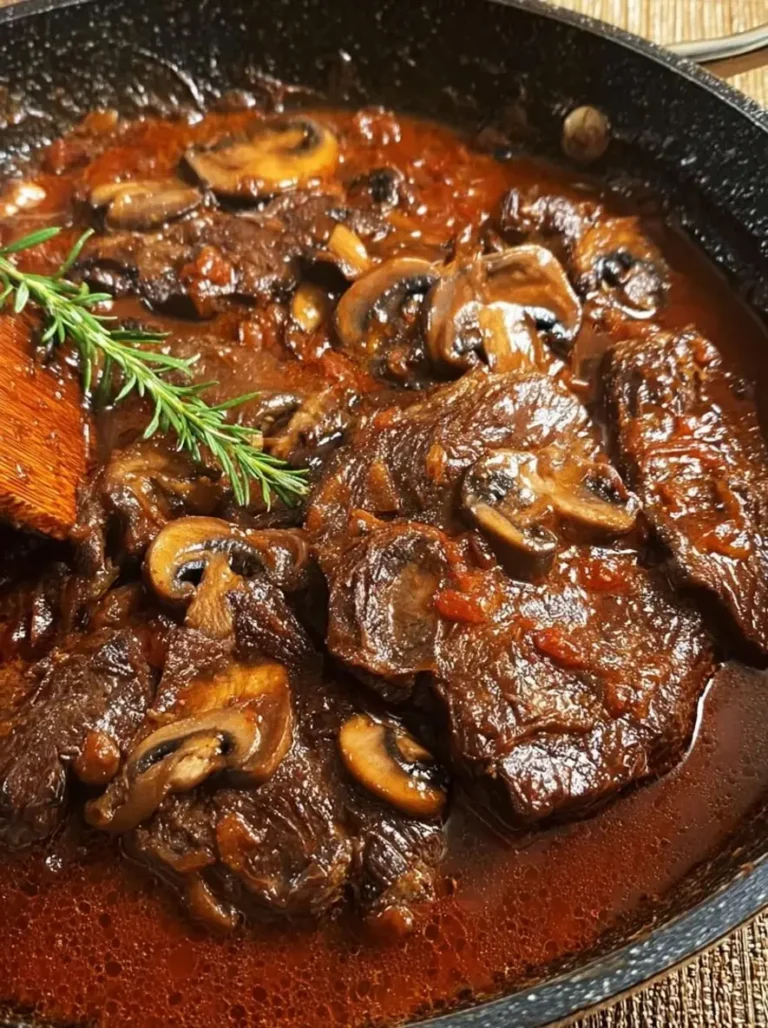 Slow-Cooked Beef and Mushroom Stew with Rich Gravy