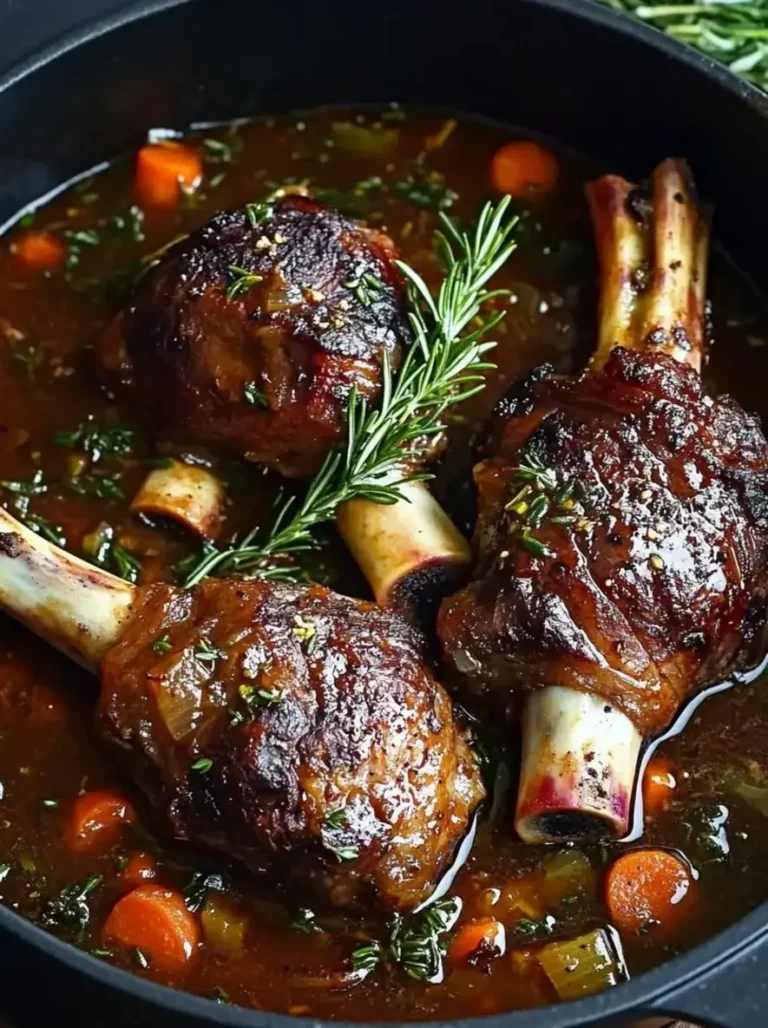 Fall-Apart Rosemary Lamb Shanks with Roasted Garlic