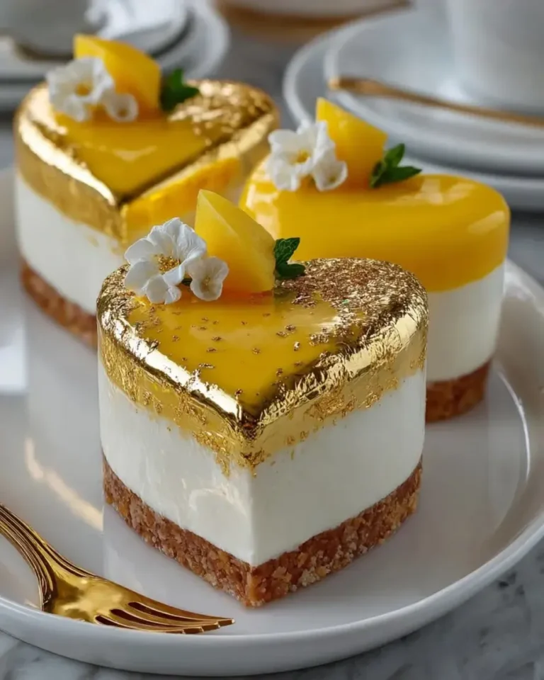 Mango Vanilla Silk Hearts with Golden Mirror Coating