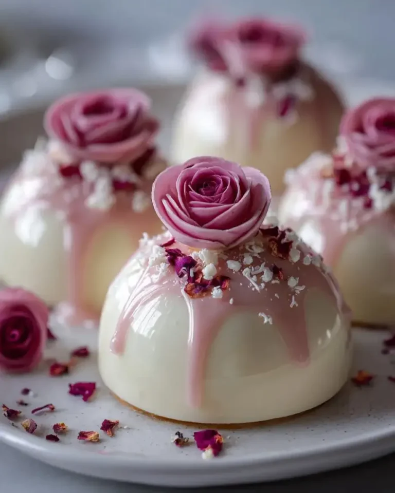 Velvet Vanilla Rose Dream Domes with Creamy Center