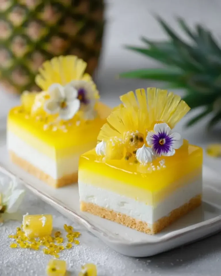 Pineapple Passion Butterfly Slices with Crystal Glaze Dessert