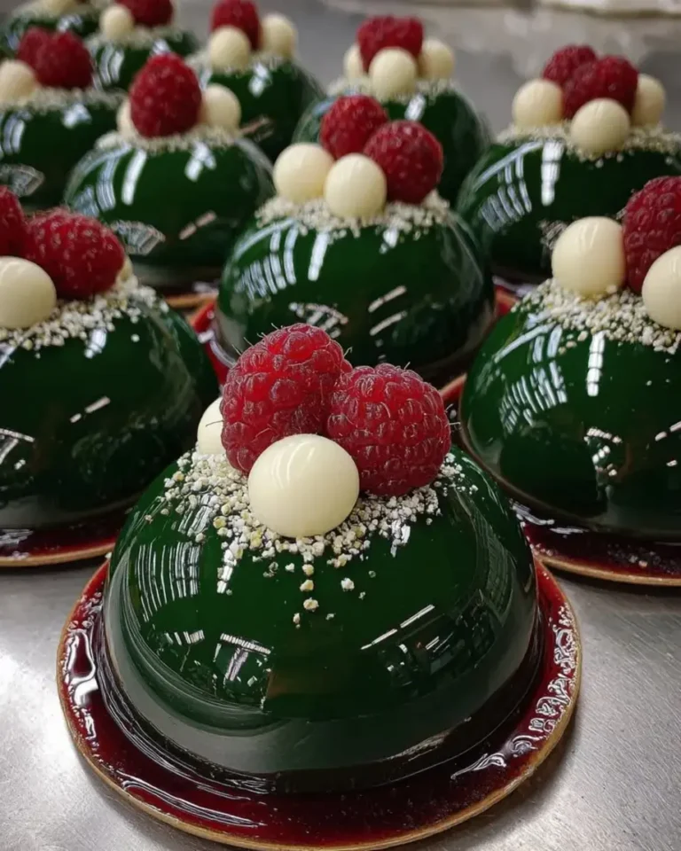 Perfect Emerald Raspberry White Chocolate Jewel Domes
