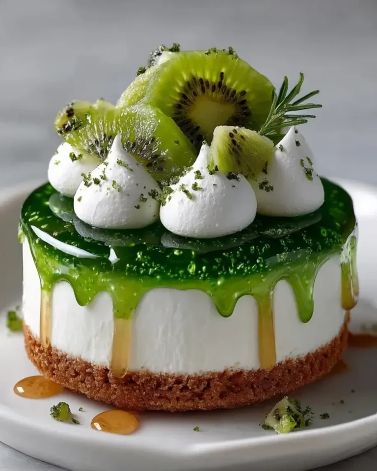 Emerald Kiwi Lime Cheesecake Gems with Glass Mirror Glaze