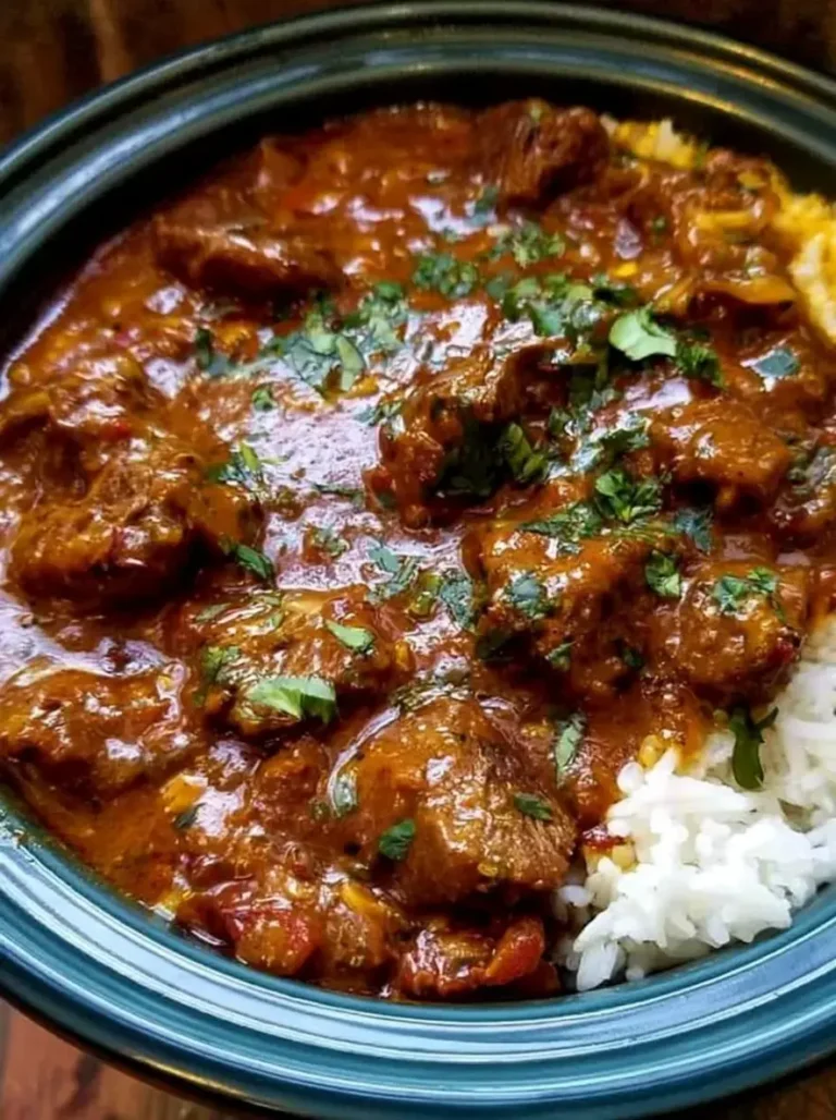 Velvety Coconut Braised Beef Curry with Basmati Rice