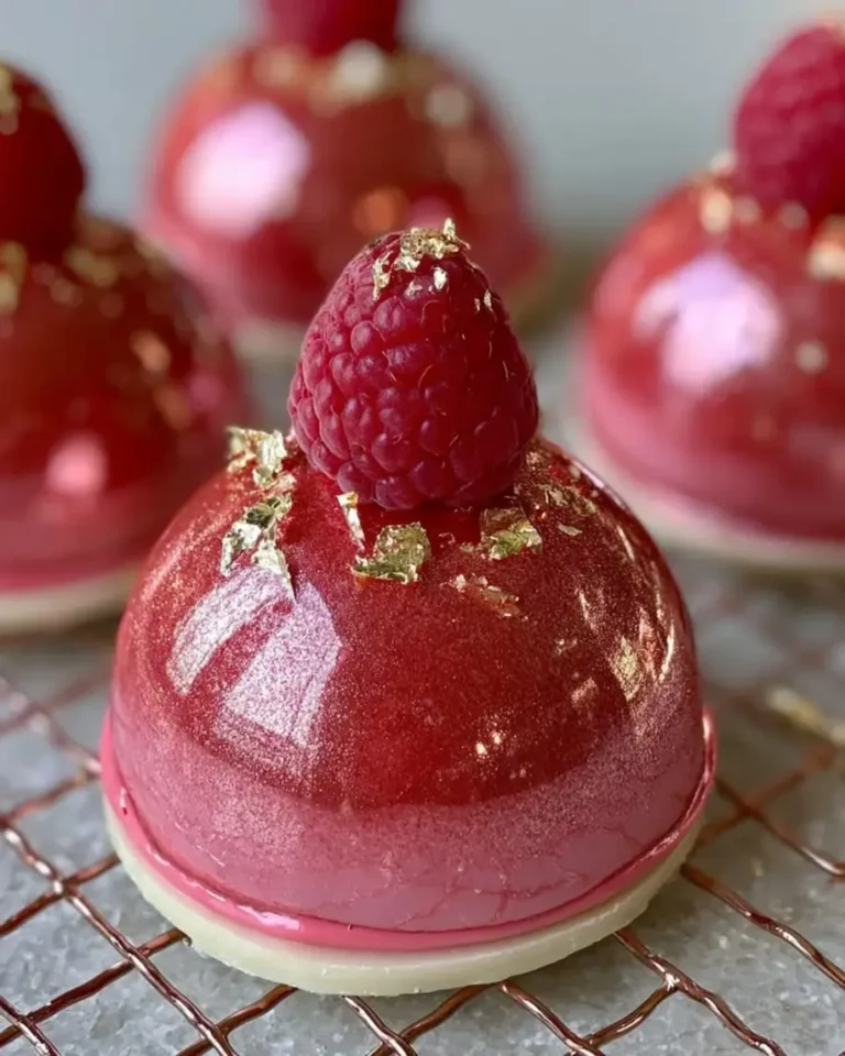 Elegant Rose Gold Raspberry White Chocolate Domes