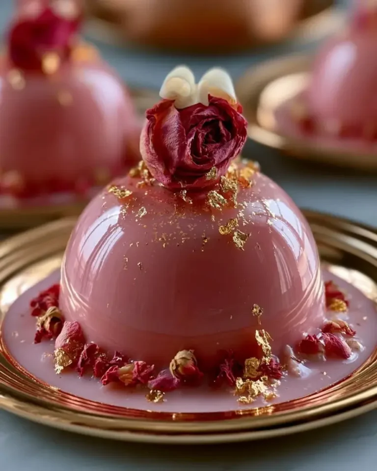Velvet Vanilla Rose Dream Domes with Gold Glaze