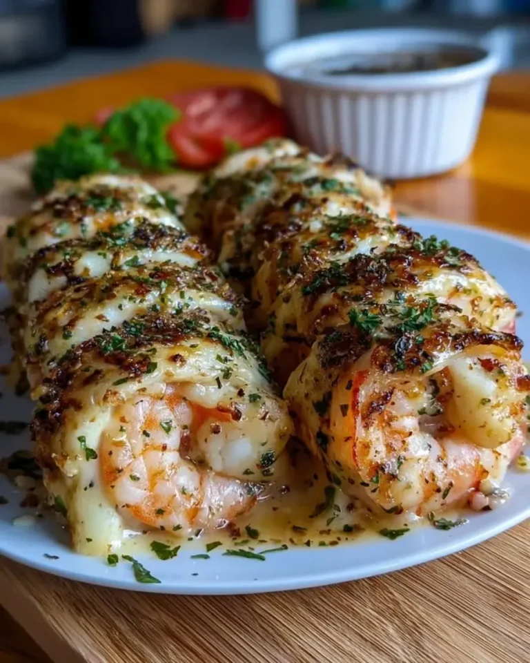 Irresistible Creamy Garlic Parmesan Shrimp Roll-Ups