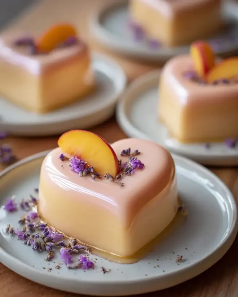 Peach Lavender Velvet Hearts Champagne Mirror Glaze