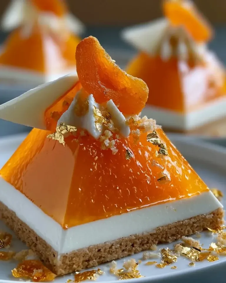 Apricot Vanilla Crystal Pyramids with Honey Cream Filling