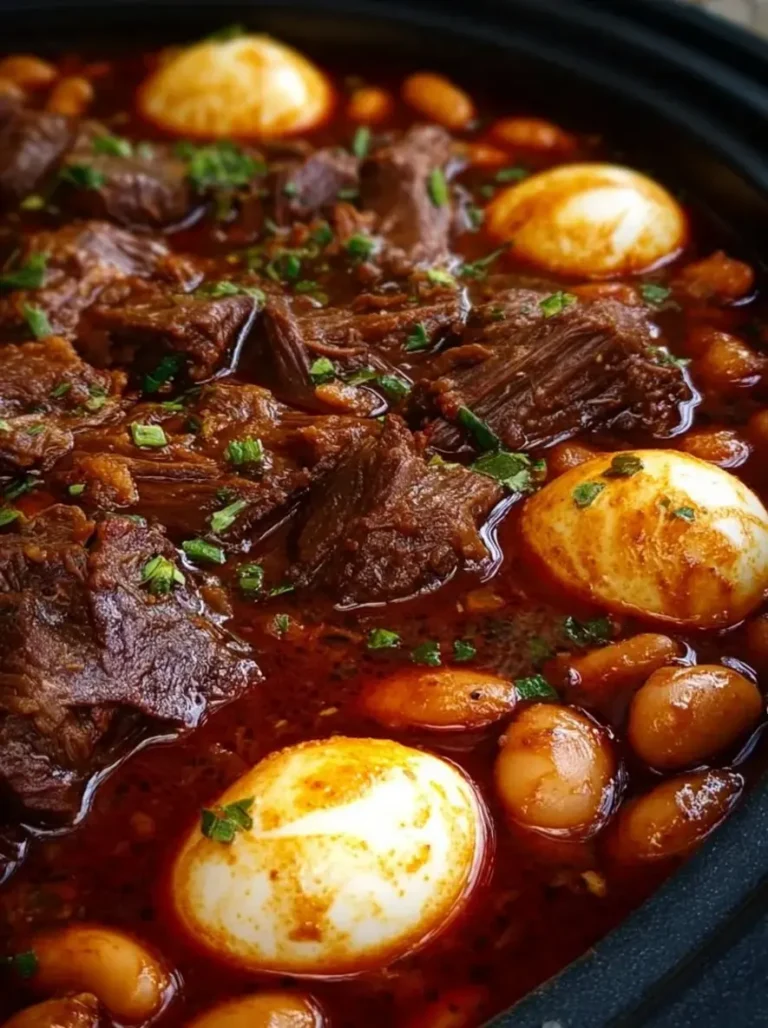 Rustic Slow-Braised Beef Stew with Spiced Eggs